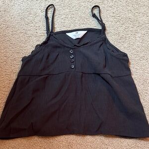 H&M Black Lace-Trim Spaghetti Strap Cami